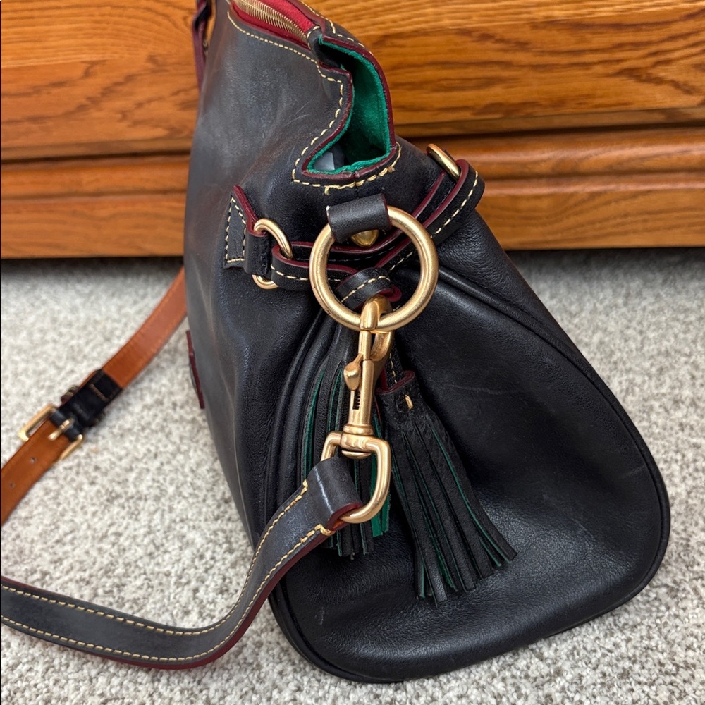 Dooney & Bourke Supple Florentine Leather in a Hobo Bag, Navy, Gently Used - Picture 5 of 11